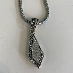 Chico’s Diamond pendant silver rhinestone necklace
